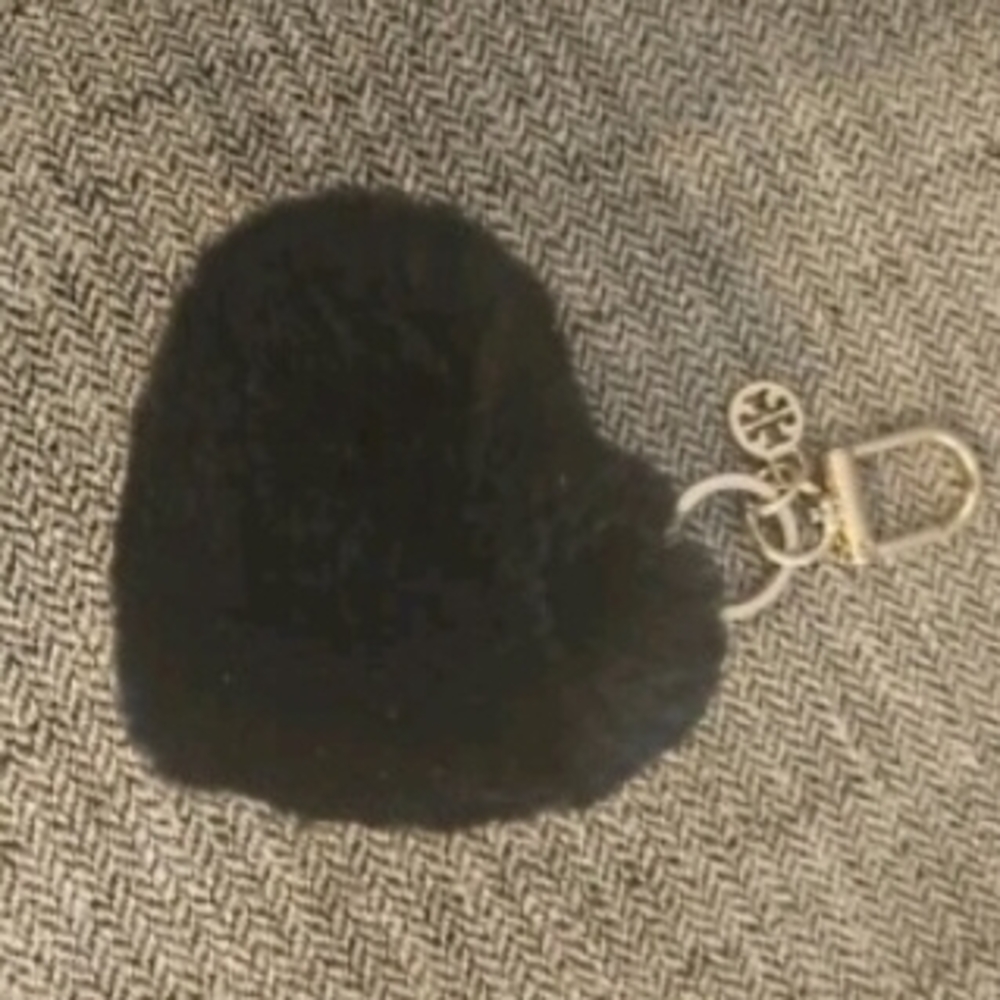 Tory Burch Black Key Plush Charm GUC